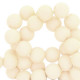 Acryl Perlen rund 4mm matt Papyrus white beige